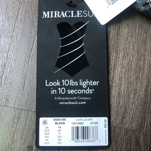 Miraclesuit 2 Piece Bikini Swimsuit Size 36DD Black Snakeskin Underwire Surplice - Picture 6 of 9